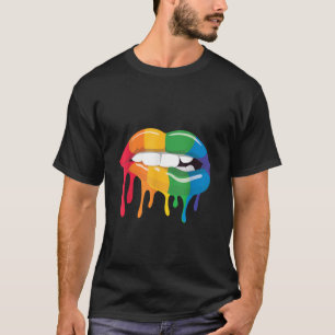 LGBTQ Gay Pride Rainbow Kiss Lip T Shirt
