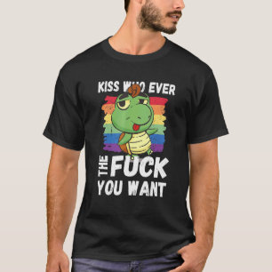 Lgbtq Gay Pride Rainbow Kiss Whoever You Want Sayi T-Shirt