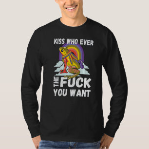 Lgbtq Gay Pride Rainbow Kiss Whoever You Want Sayi T-Shirt