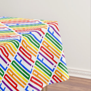 LGBTQ Gay Pride Rainbow Typography Pattern Tablecloth