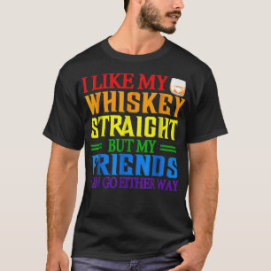 LGBTQ Gay Queer Lesbian Pride  Whiskey Straight Jo T-Shirt