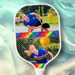 LGBTQ Gay Rainbow Flag Custom Photo Pickleball Paddle