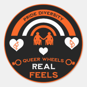 LGBTQ Gay Wheelchair Disability Pride Classic Round Sticker
