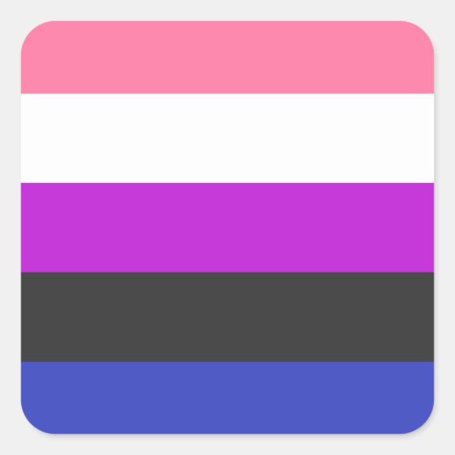 LGBTQ Genderfluid Pride Flag Square Sticker (Front)