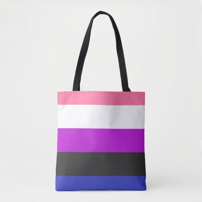 LGBTQ Genderfluid Pride Flag Tote Bag (Front)