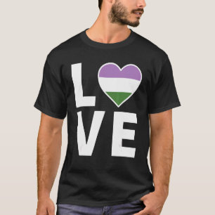 Lgbtq Genderqueer Flag Heart  Lgbtqia+ Love Gender T-Shirt