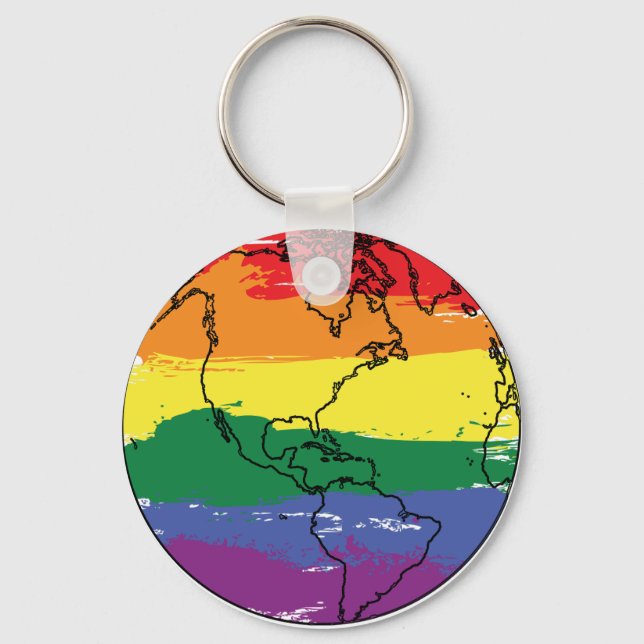 LGBTQ+ Global Flag Keychain (Front)