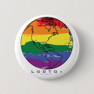 LGBTQ+ Global Proud AF 2 Inch Round Button