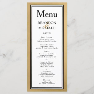 LGBTQ Gold Modern Wedding Menu