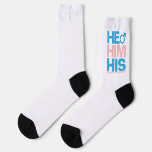  LGBTQ He Him His Respect My Gender Pronouns Socks