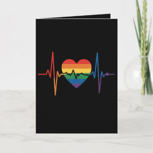 LGBTQ Heartbeats Heart Pride Gay Lesbian Trans Bi Card