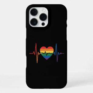 LGBTQ Heartbeats Heart Pride Gay Lesbian Trans Bi iPhone 16 Pro Max Case