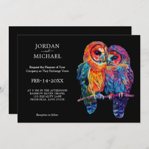 🌈 LGBTQ  horizontal Eternal Unity wedding  Invitation