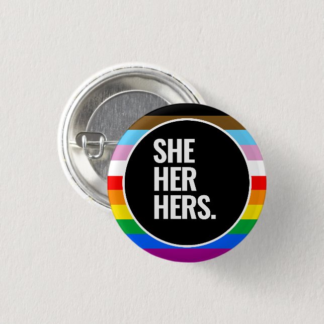 LGBTQ+ Inclusive Pride Flag 1 Inch Round Button (Front & Back)