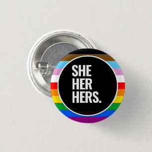 LGBTQ+ Inclusive Pride Flag 1 Inch Round Button