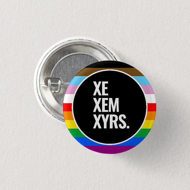 LGBTQ+ Inclusive Pride Flag 1 Inch Round Button (Front & Back)