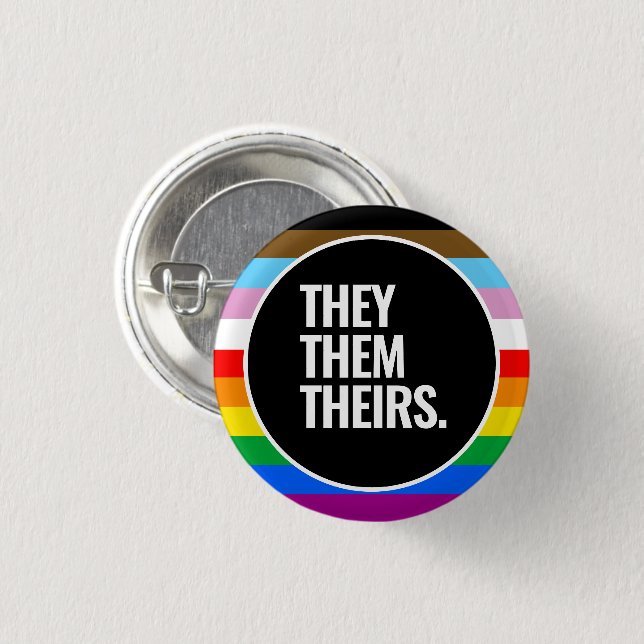 LGBTQ+ Inclusive Pride Flag 1 Inch Round Button (Front & Back)