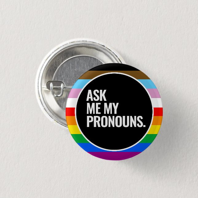 LGBTQ+ Inclusive Pride Flag 1 Inch Round Button (Front & Back)