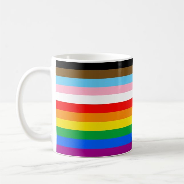 LGBTQ+ Inclusive Pride Flag Coffee Mug (Left)