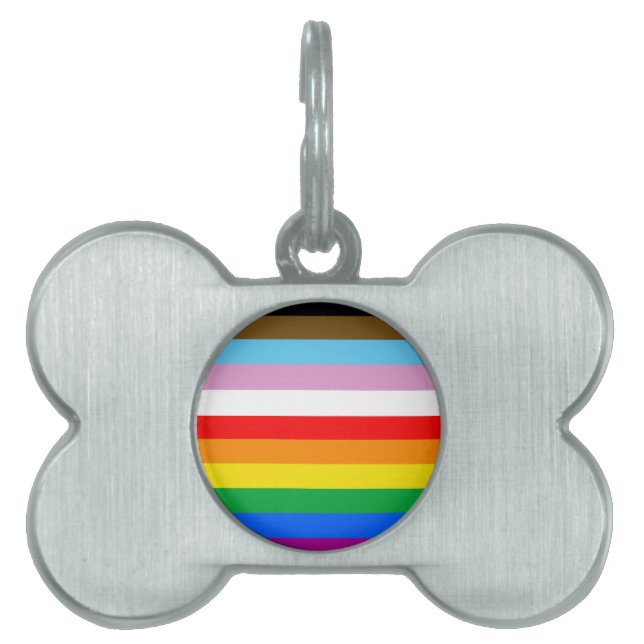 LGBTQ+ INCLUSIVE PRIDE FLAG PET ID TAG (Front)