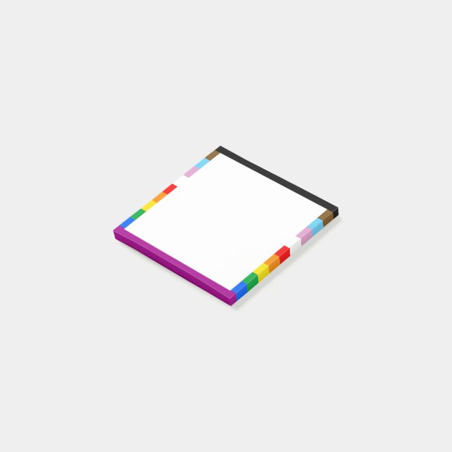 LGBTQ+ INCLUSIVE PRIDE FLAG POST-IT NOTES (Angled)