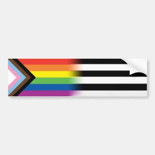 LGBTQ Inclusive Progress Pride Flag LGBT Ally Flag Bumper Sticker