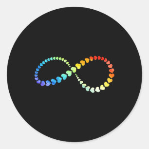 Lgbtq Infinity Heart Rainbow Neurodiversity Autist Classic Round Sticker