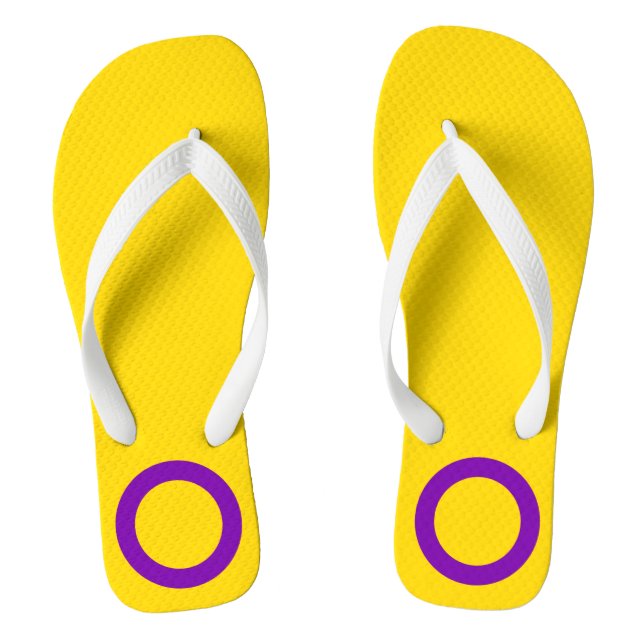 LGBTQ+ Intersex Pride Flag Colours Flip Flops (Footbed)