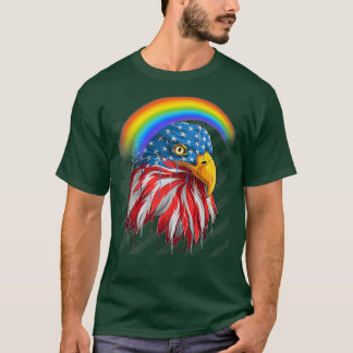 LGBTQ July 4th American Flag Rainbow Premium T-Shi T-Shirt