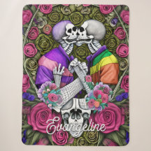 LGBTQ Kissing Floral Skulls