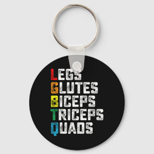 Lgbtq Legs Glutes Biceps Triceps Quads Funny Gym G Keychain