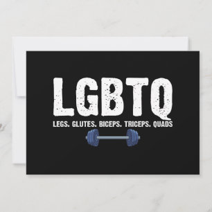 LGBTQ Legs Glutes Biceps Triceps Quads Gym Lover Invitation