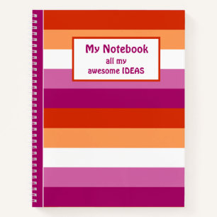 LGBTQ+ Lesbian Flag Stripes for Pride -  Notebook