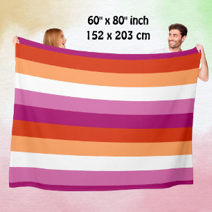 LGBTQ+ Lesbian Flag Stripes Pride - Fleece Blanket