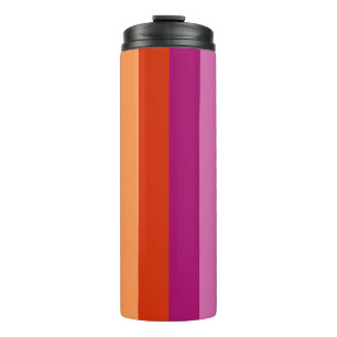 LGBTQ+ Lesbian Flag Stripes Pride - Thermal Tumbler