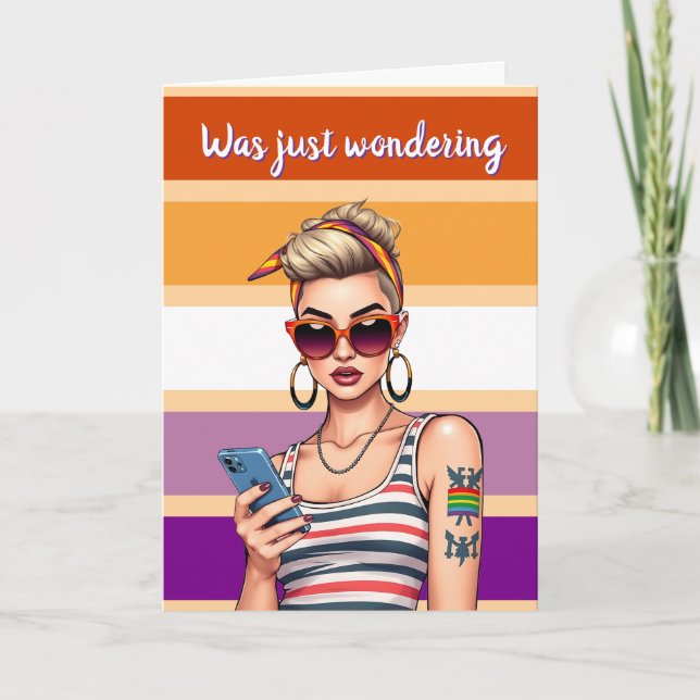 LGBTQ Lesbian Friendship | What's Up? Card (Front)