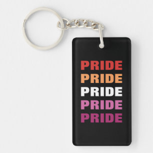 LGBTQ Lesbian Pride Customizable Repeated Text Keychain