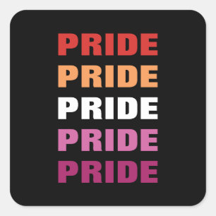 LGBTQ Lesbian Pride Customizable Repeated Text Square Sticker