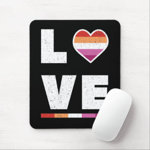 LGBTQ Lesbian Pride Flag Distressed Grunge Love Mouse Pad