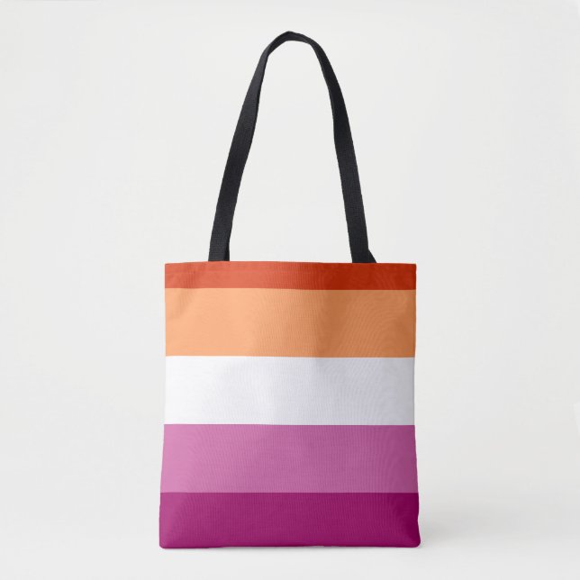 LGBTQ Lesbian Pride Flag Tote Bag (Front)