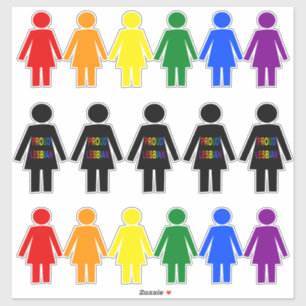 LGBTQ Lesbian Silhouette and Rainbow Ladies