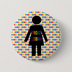 LGBTQ Lesbian Silhouette and Rainbow Ladies 2 Inch Round Button
