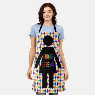 LGBTQ Lesbian Silhouette and Rainbow Ladies Apron