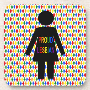 LGBTQ Lesbian Silhouette and Rainbow Ladies Coaster