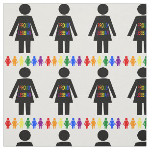 LGBTQ Lesbian Silhouette and Rainbow Ladies Fabric