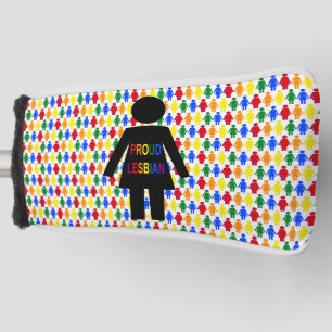 LGBTQ Lesbian Silhouette and Rainbow Ladies Golf Head Cover