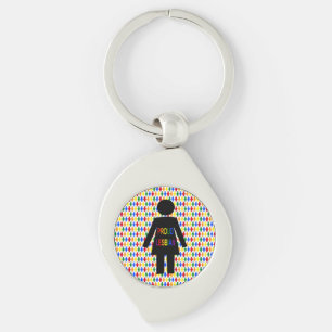 LGBTQ Lesbian Silhouette and Rainbow Ladies Keychain