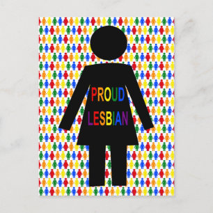 LGBTQ Lesbian Silhouette and Rainbow Ladies Postcard
