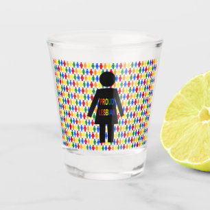 LGBTQ Lesbian Silhouette and Rainbow Ladies Shot Glass