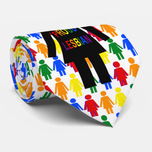 LGBTQ Lesbian Silhouette and Rainbow Ladies Tie